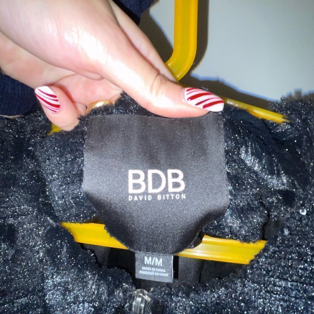 Buffalo David Bitton black bedazzled fake fur jacket - Picture 5 of 5